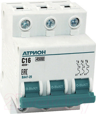 Выключатель автоматический Атрион VA4729-3-16C