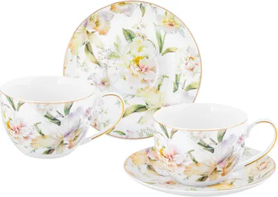 Набор для чая/кофе Elan Gallery Корнелия / 730852 (New Bone China)