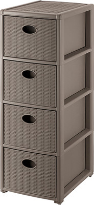 Комод пластиковый El Casa Elegance 4-х секционный / 640543 (серо-коричневый)
