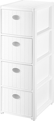 Комод пластиковый El Casa Elegance 4-х секционный / 640540 (белый)