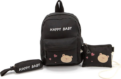 Детский рюкзак Ecotope С пеналом и сумочкой / 287-2005-BLK (черный)