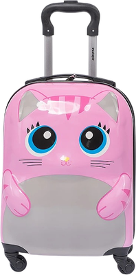 Чемодан на колесах Ecotope Кошка / 324-M-1-16-PNK (розовый)