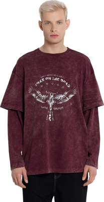 Лонгслив Mark Formelle 121928 (р.100-182/188, винный acid wash)