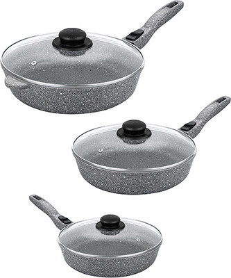 Набор сковородок Elan Gallery Гармония вкуса / 120587+3 (серый мрамор)