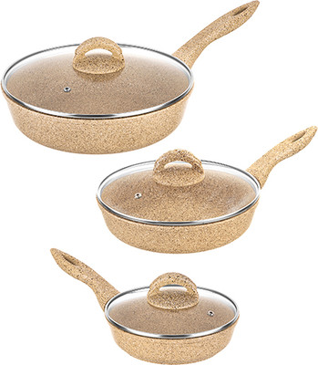 Набор сковородок Elan Gallery Гармония вкуса / 121128+3 (медовый гранит)