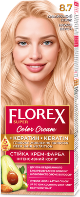 Крем-краска для волос Florex Super Кератин тон 8.7 гавайский пляж