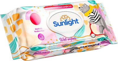 Влажные салфетки детские Sunlight Мишка (72шт)
