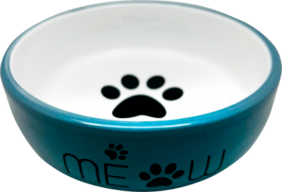 Миска для животных №1 С лапкой кошки / МКР2104 (320мл, синий)