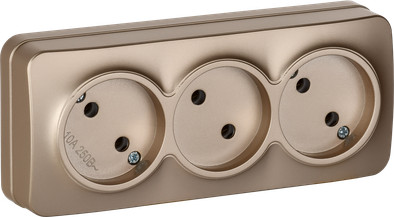 Розетка IEK Glory ERH30-K37M-10 (шампань матовый)