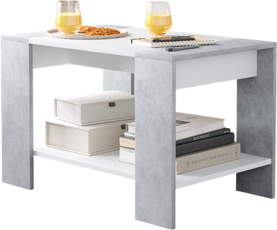 Журнальный столик Горизонт Мебель Квадро (бетон/белый)