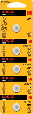 Комплект батареек Kodak MAX Lithium CR2016-5BL / Б0076817