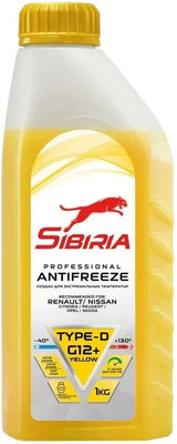 Антифриз Sibiria G12+ / 963894 (1кг, желтый)