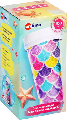 Набор для творчества On Time Стакан для воды Русалка с алмазной мозаикой / 45262