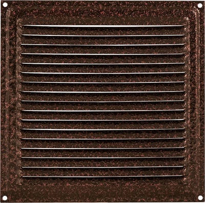 Решетка вентиляционная Нора-М 175x175 с сеткой / 19401 (кожа, медь)