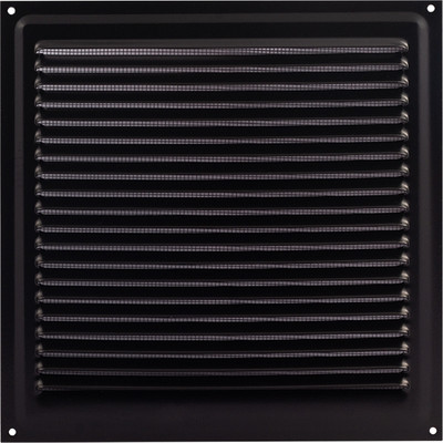 Решетка вентиляционная Нора-М 200x200 с сеткой / 18332 (черный)