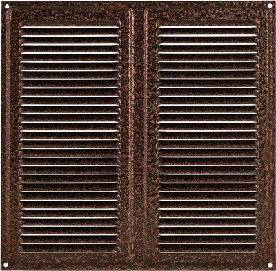 Решетка вентиляционная Нора-М 250x250 с сеткой / 19416 (кожа, медь)