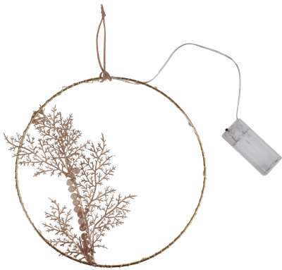 Подвеска новогодняя AksHome Тип 7 Круг с веткой D20см 13LED 2АА