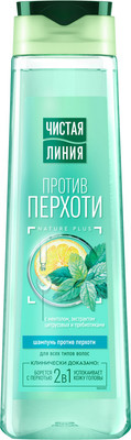 Шампунь для волос Чистая Линия против перхоти с ментолом и мятой (400мл)
