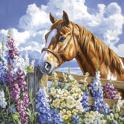 Набор алмазной вышивки Феникс+ Лошадь на лугу / 70799