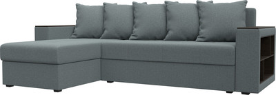 Диван угловой Лига Диванов Дубай Лайт левый / 121640L (рогожка амур серый)