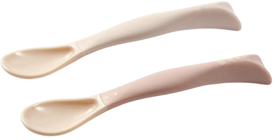 Набор столовых ложек для кормления BabyOno 1066/06 (2шт, бежевый/розовый)