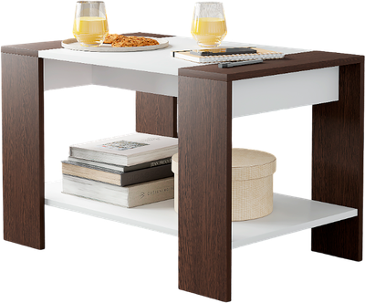 Журнальный столик Горизонт Мебель Квадро (венге/белый)