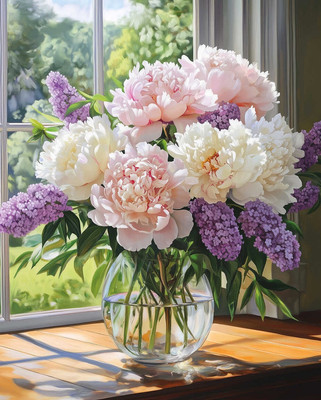 Набор алмазной вышивки Феникс+ Сирень и пионы / 70837