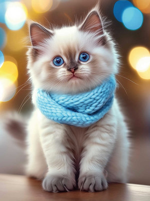 Набор алмазной вышивки Феникс+ Кот в шарфе / 70855