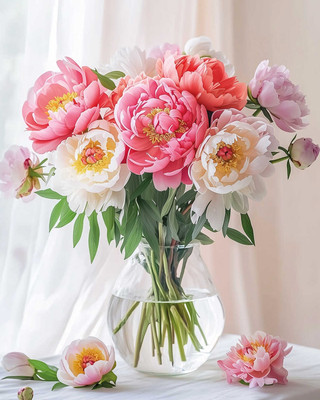 Набор алмазной вышивки Феникс+ Букет пионов / 70857