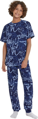 Пижама детская Mark Formelle 563321-1 (р.110-56, граффити на темно-синем)
