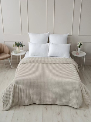 Плед Павлина Skandi Кубики 200x220 (молочный)