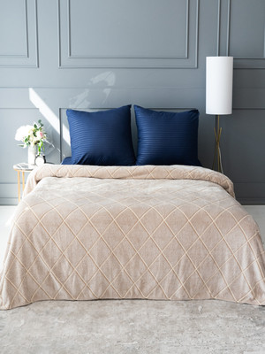 Плед Павлина Skandi Тиснение ромбы 150x200 (бежевый)