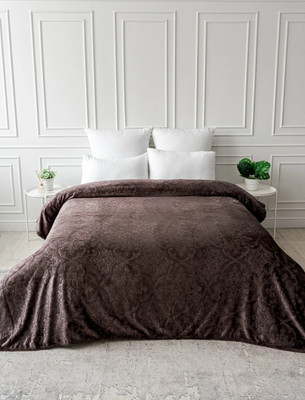 Плед Павлина Skandi Тиснение 200x220 (кофейный)