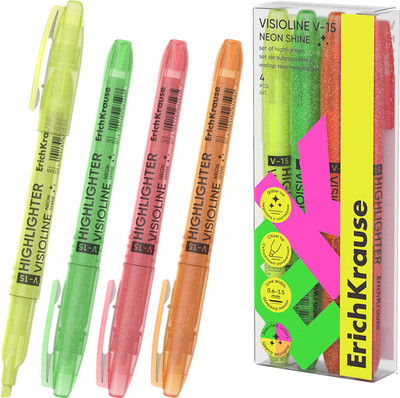 Набор маркеров Erich Krause Visioline V-15 Neon Shine / 63366 (4шт)