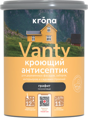 Антисептик для древесины KRONA Кроющий (750мл, мокко)