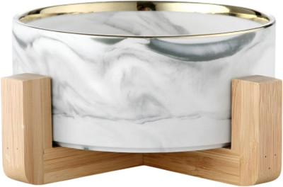 Миска для животных Red Bow HS-CB17 (300мл, белый мрамор/золото)