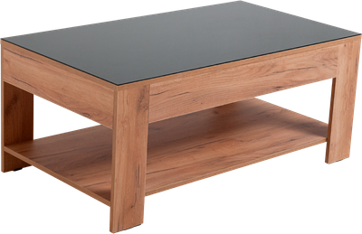 Журнальный столик Мебелик BeautyStyle 26 (дуб крафт золотой/стекло черное)