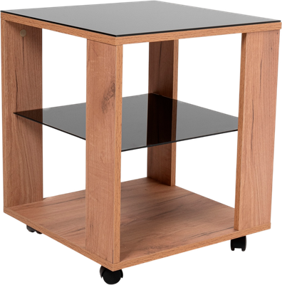 Журнальный столик Мебелик BeautyStyle 6 (дуб крафт золотой/стекло черное)