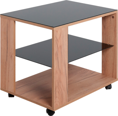 Журнальный столик Мебелик BeautyStyle 5 (дуб крафт золотой/стекло черное)