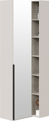 Шкаф ТриЯ Порто СМ-393.21.025 с зеркальной дверью (кашемир матовый/баттл рок/кашемир сатин)