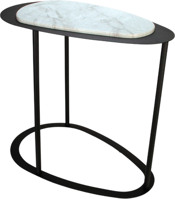 Журнальный столик Мебелик МеталлАрт М024 (белый мрамор/черный)