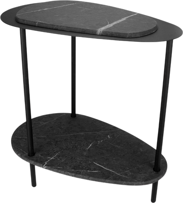 Журнальный столик Мебелик МеталлАрт М036 (черный мрамор/черный)