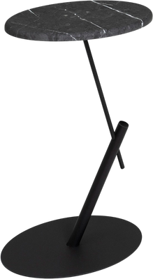 Приставной столик Мебелик МеталлАрт М015 (черный мрамор/черный)