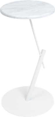 Приставной столик Мебелик МеталлАрт М015 круглый (белый мрамор/белый)