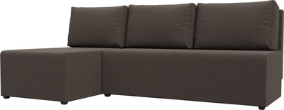 Диван угловой Лига Диванов Поло левый / 124819L (рогожка амур коричневый)