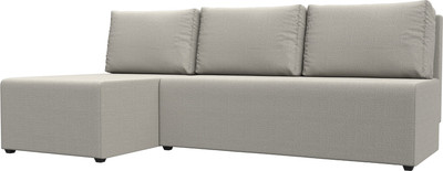 Диван угловой Лига Диванов Поло левый / 125528L (рогожка амур бежевый)