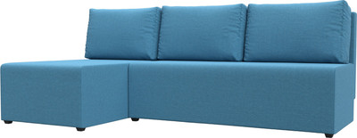 Диван угловой Лига Диванов Поло левый / 125529L (рогожка амур голубой)