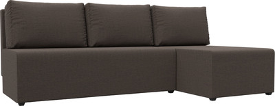 Диван угловой Лига Диванов Поло правый / 124819 (рогожка амур коричневый)