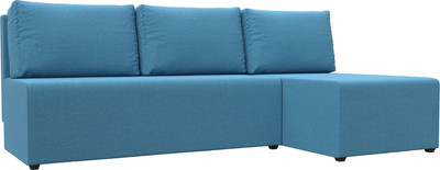 Диван угловой Лига Диванов Поло правый / 125529 (рогожка амур голубой)