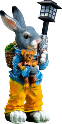 Садовая фигура-светильник Хорошие сувениры Заяц с фонармком и игрушкой / 4203372